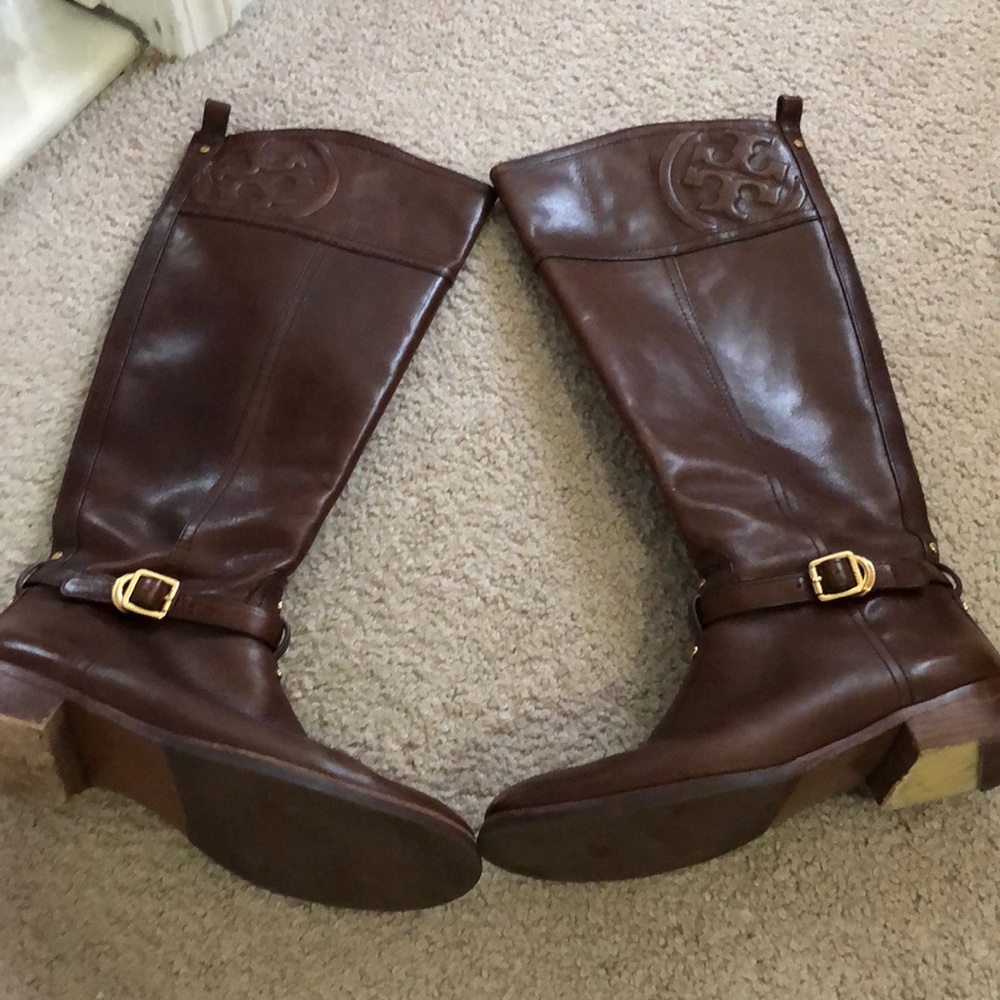Tory Burch brown leather riding boots SZ 8M